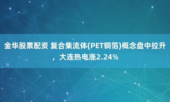 金华股票配资 复合集流体(PET铜箔)概念盘中拉升，大连热电涨2.24%